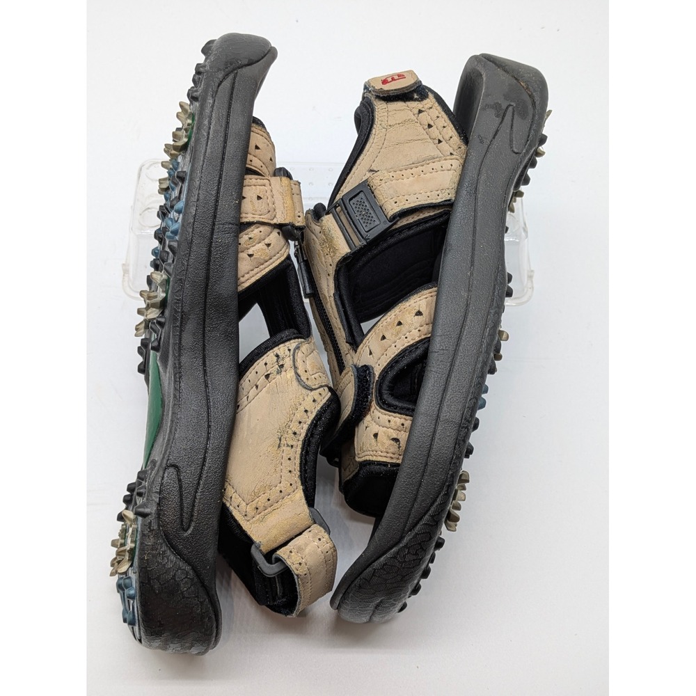 FootJoy Golf Sandals Mens Size 8 Beige Leather Spikeless Comfort Shoes - Picture 10 of 14